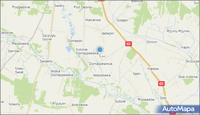 mapa Kolonia Domaszewnica, Kolonia Domaszewnica na mapie Targeo